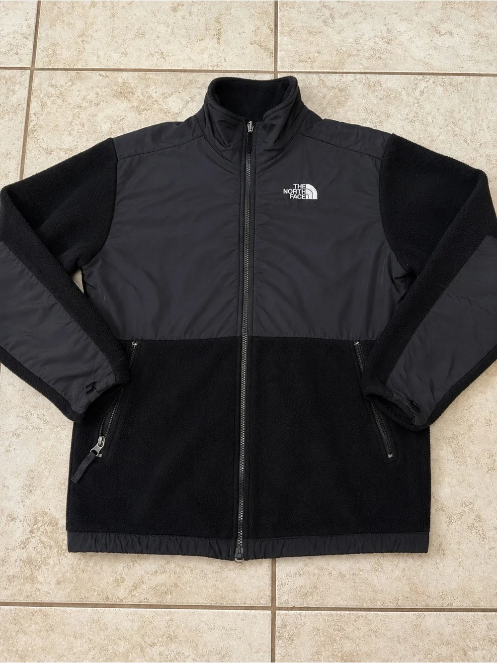 Youth Boys The North Face Black Denali Fleece Zip Jacket Size XL